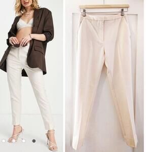 NWT Mango | Tapered leg tailored trousers in ecru